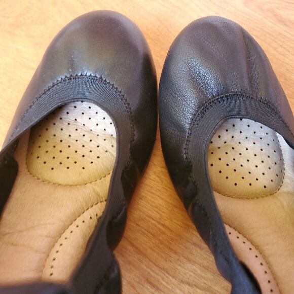 Lands End Ballet Flats Womens Size 7 B (Medium) Black  Leather Slip On Shoes - Picture 11 of 15